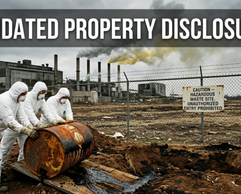 Mandated property disclosures and factory with pollution and tank removal