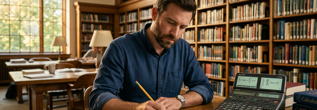REAL ESTATE CALCULATIONS - man working math problems